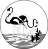 Black And White Flamingos Clip Art